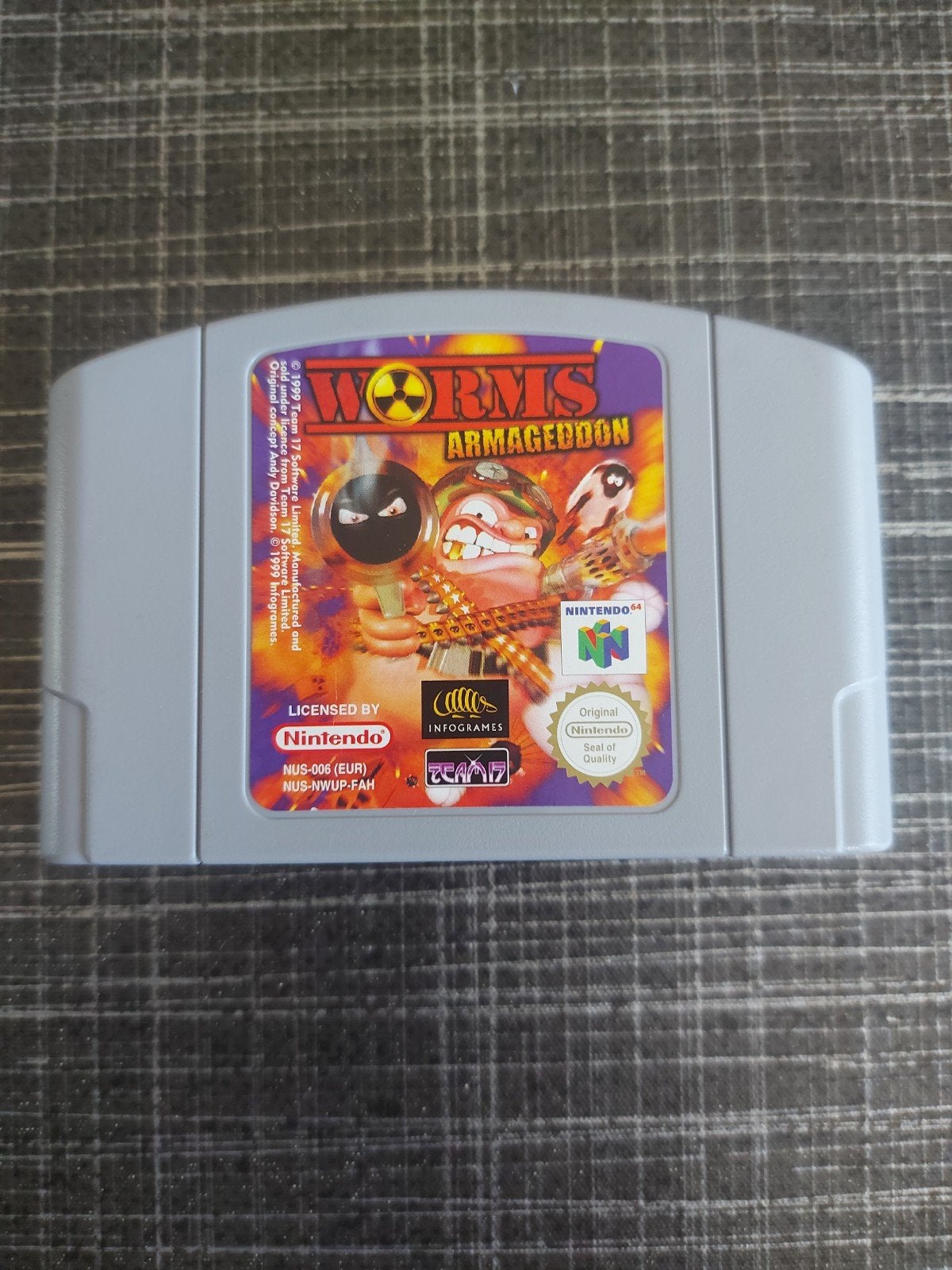 Worms Armageddon N64 Game Cartridge, Gebruikt, Eén computer, Ophalen of Verzenden, 3 spelers of meer
