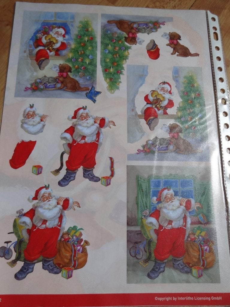 k58 KE32 kerstman hondje knipvel, Hobby en Vrije tijd, Ophalen of Verzenden, Nieuw, Kerst, Knipvel
