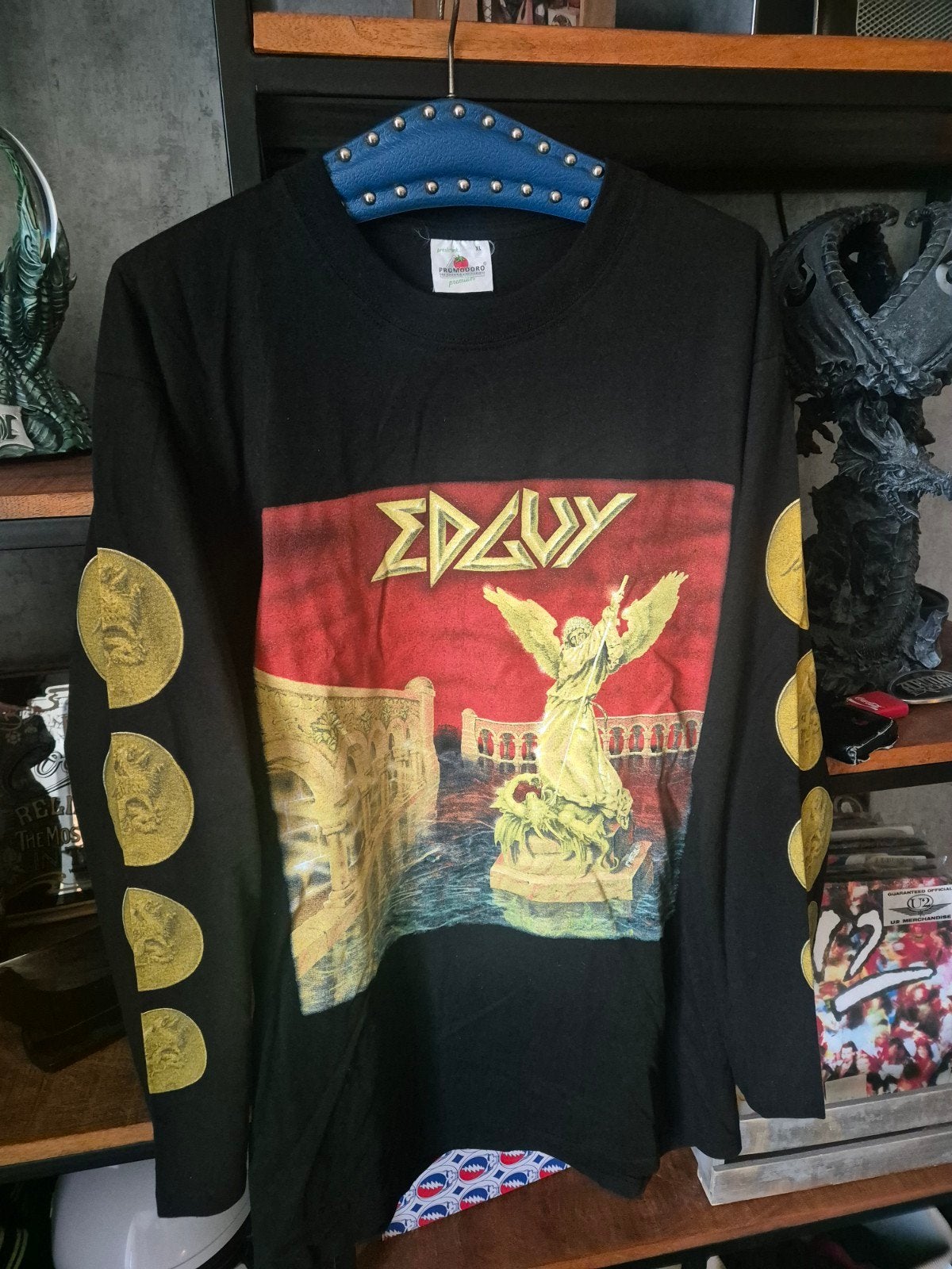 Vintage Edguy 'World Salvation Tour 1999' Longsleeve XL, Zwart, Ophalen of Verzenden, Gedragen, Maat 56/58 (XL)