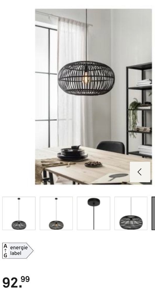 Hanglamp zwart bamboe 2 stuks, Huis en Inrichting, Lampen | Hanglampen, Ophalen, Gebruikt, Natuurlijk materiaal