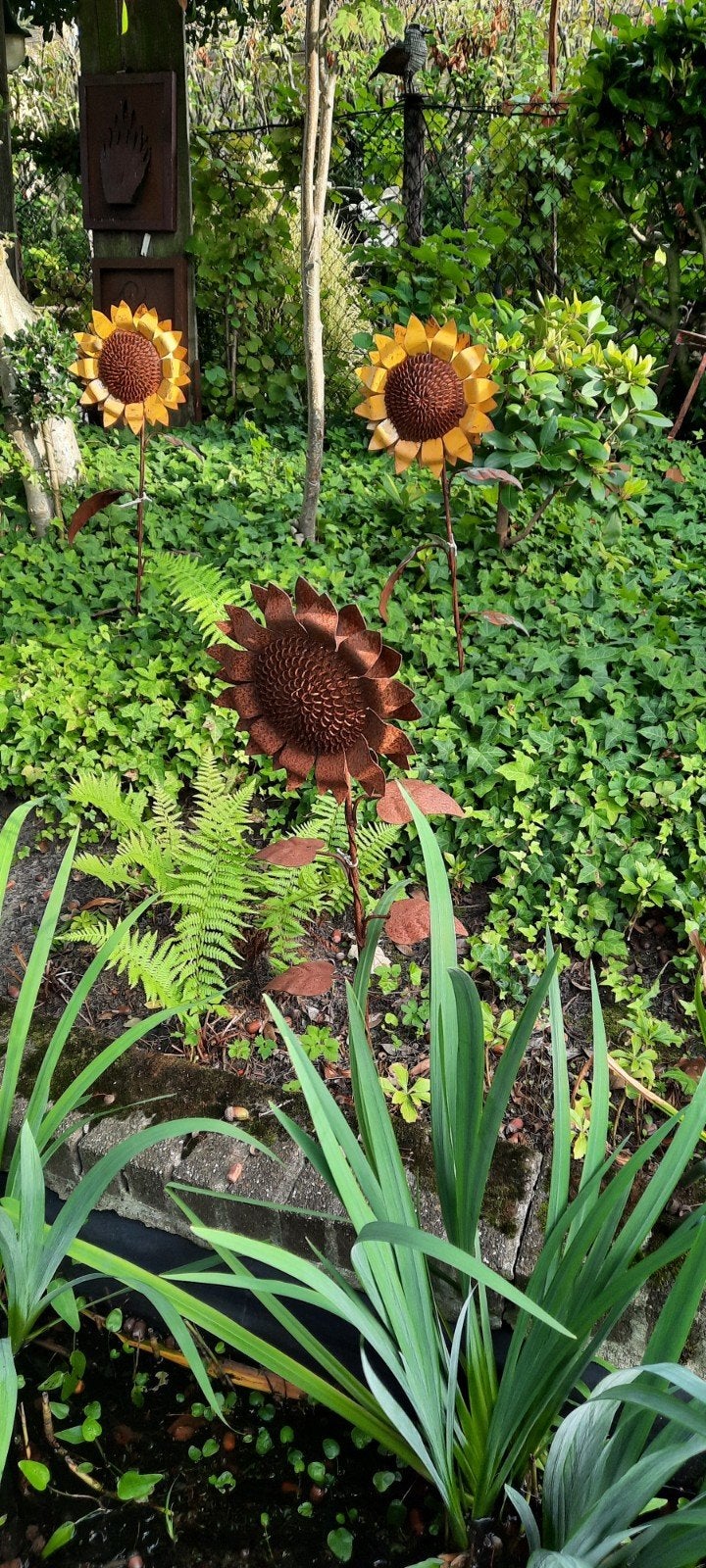 Metalen Zonnebloem Tuindecoratie - Roestbruin, Tuin en Terras, Ophalen of Verzenden, Nieuw