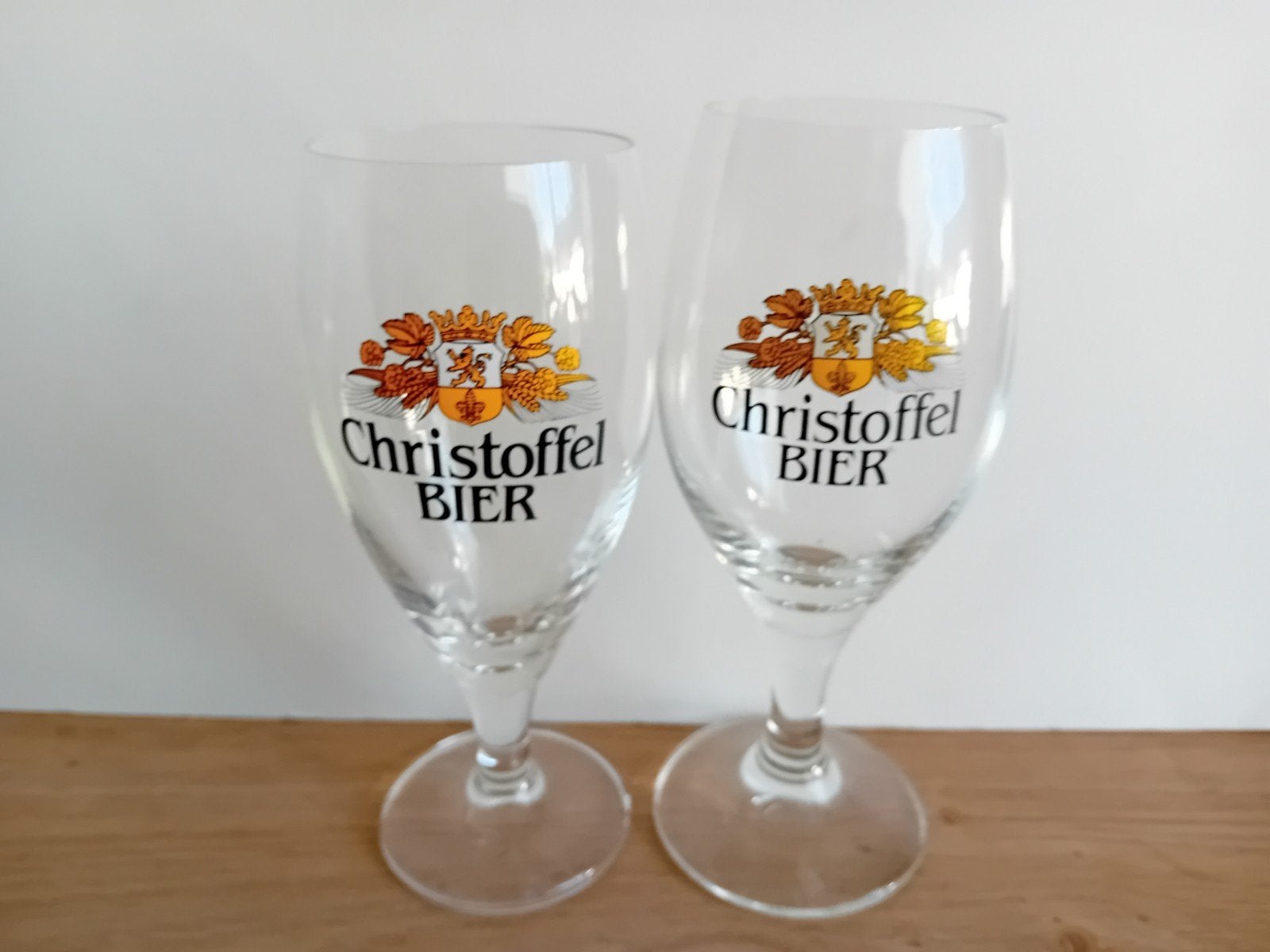 4 Christoffel bier glazen, Ophalen of Verzenden, Zo goed als nieuw, Glas of Glazen, Overige merken