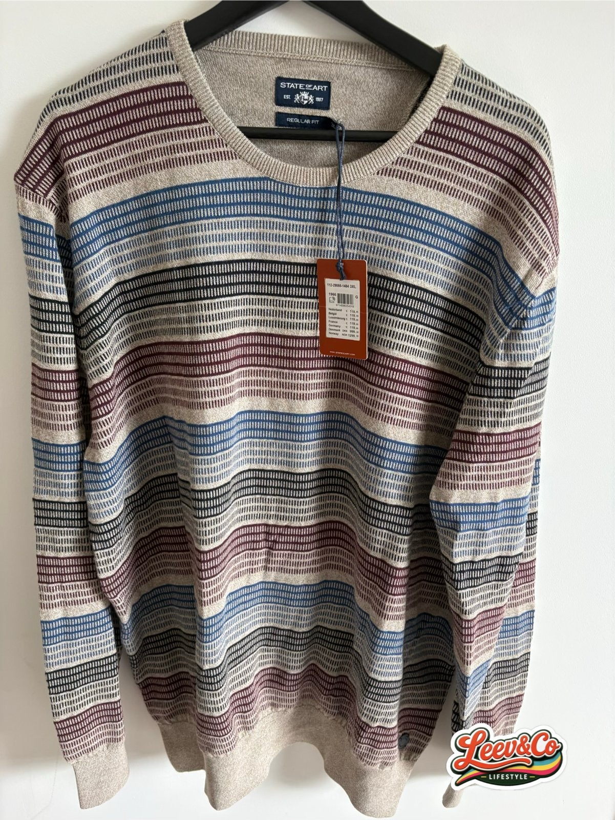 State of Art Trui XXXL Nieuw - Gestreepte Herentrui, Kleding | Heren, Truien en Vesten, Ophalen of Verzenden, Nieuw, Overige maten