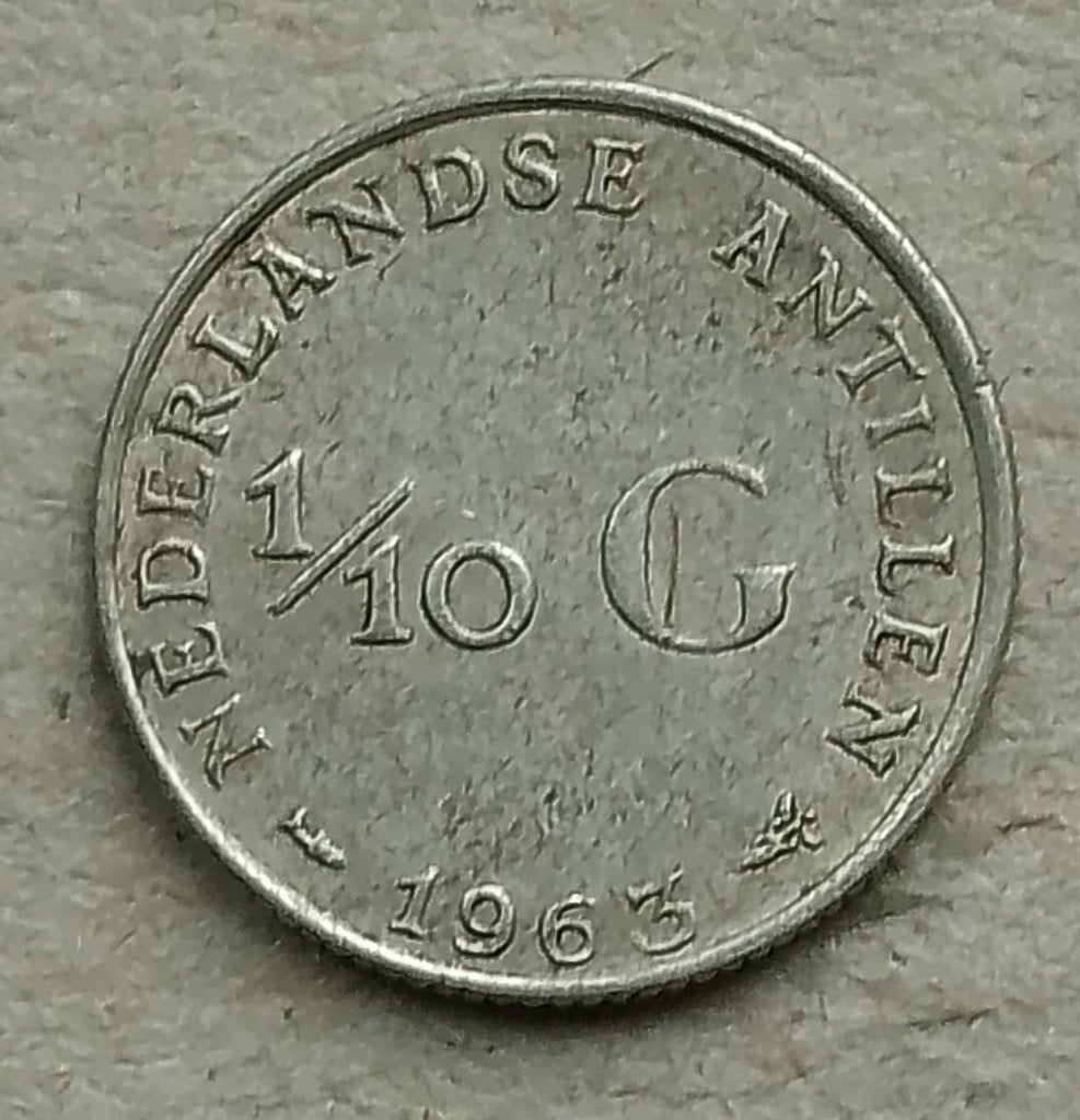 Nederlandse Antillen, 1/10 gulden 1963, Ophalen of Verzenden, Midden-Amerika, Losse munt, Zilver