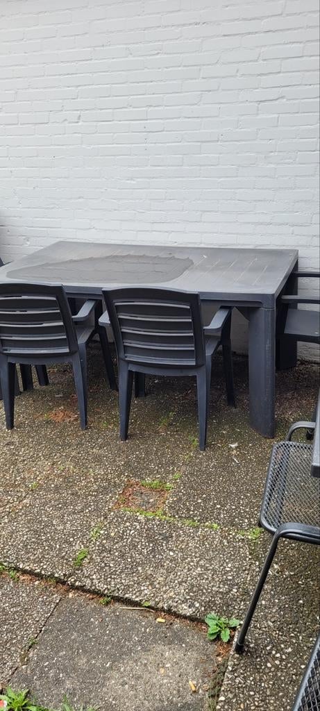 Hartman tuinset: tafel met 4 stoelen, Tuin en Terras, Ophalen, Gebruikt, Kunststof