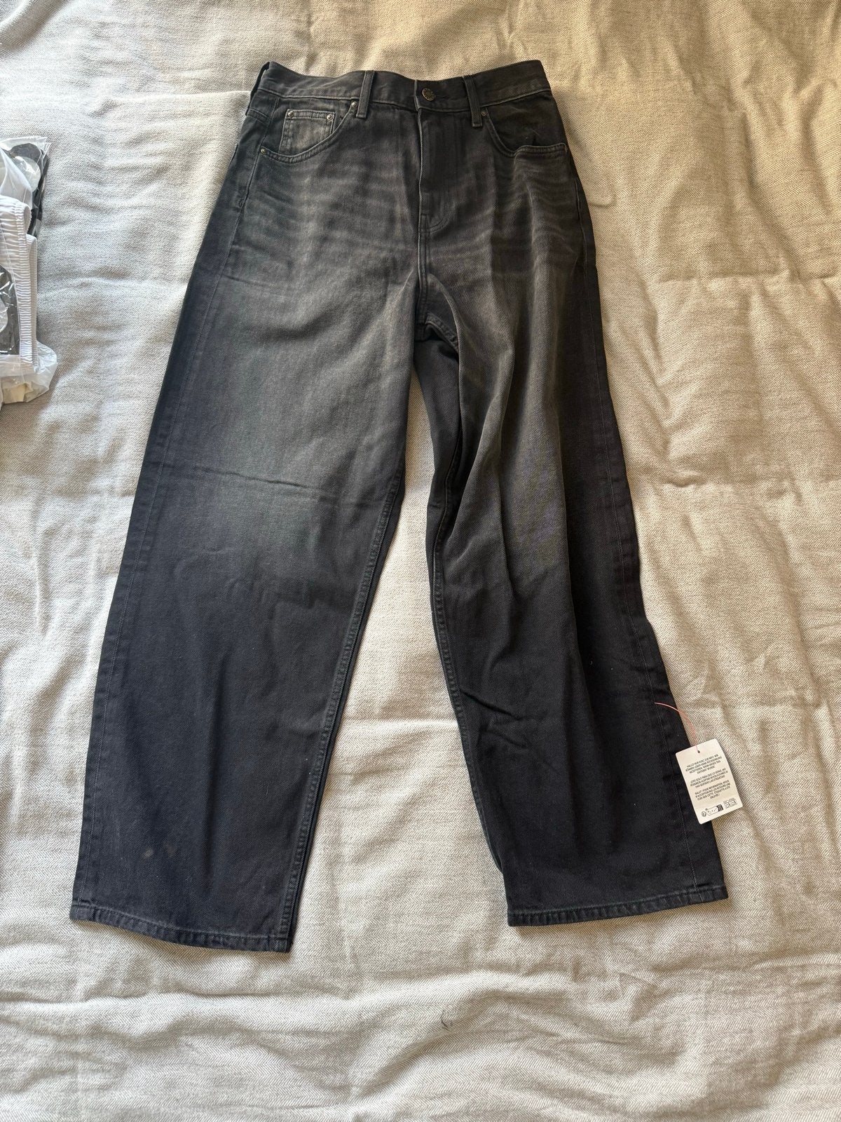 ASOS DESIGN Wide Leg Jeans - Zwart/Grijs, Ophalen of Verzenden, Nieuw, Zwart, W32 (confectie 46) of kleiner