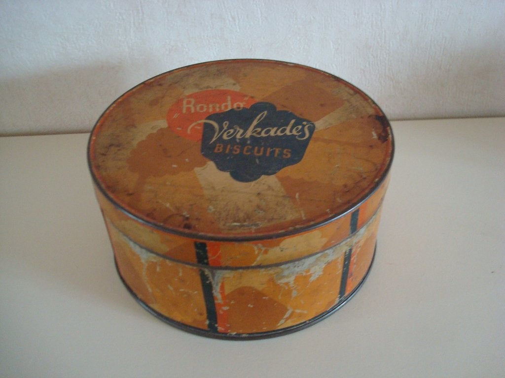 Blik Verkade's Rondo Biscuits., Ophalen of Verzenden, Gebruikt, Koek(jes), Verkade