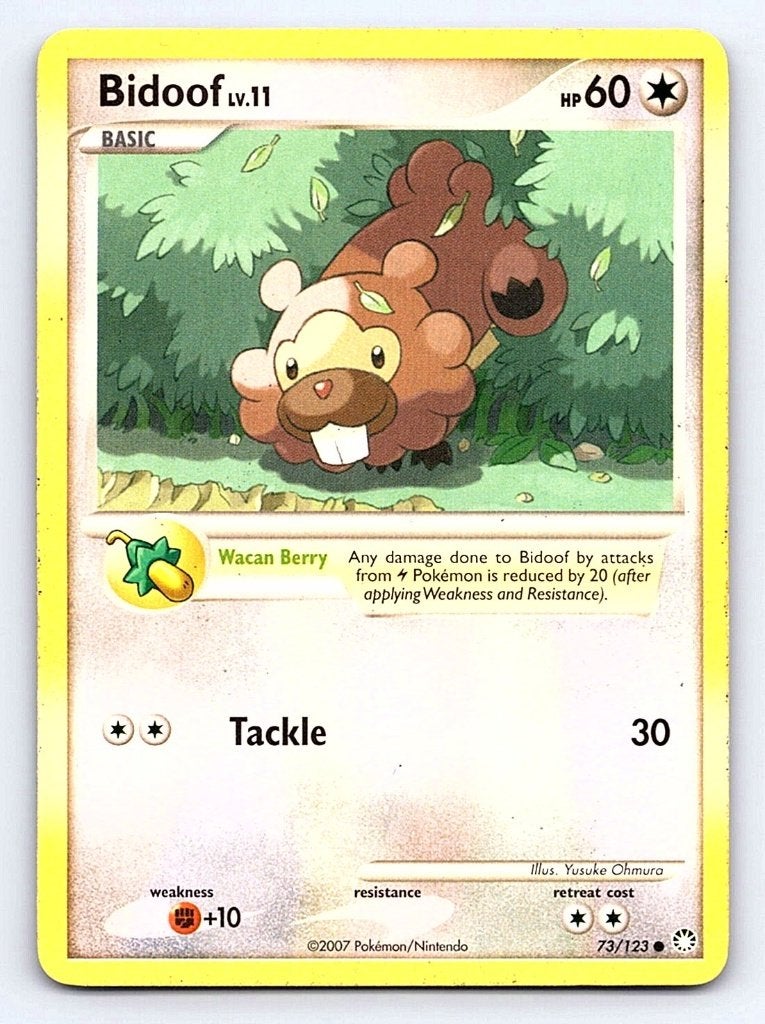 Bidoof MT 73 non holo, Ophalen of Verzenden, Zo goed als nieuw, Losse kaart, Foil