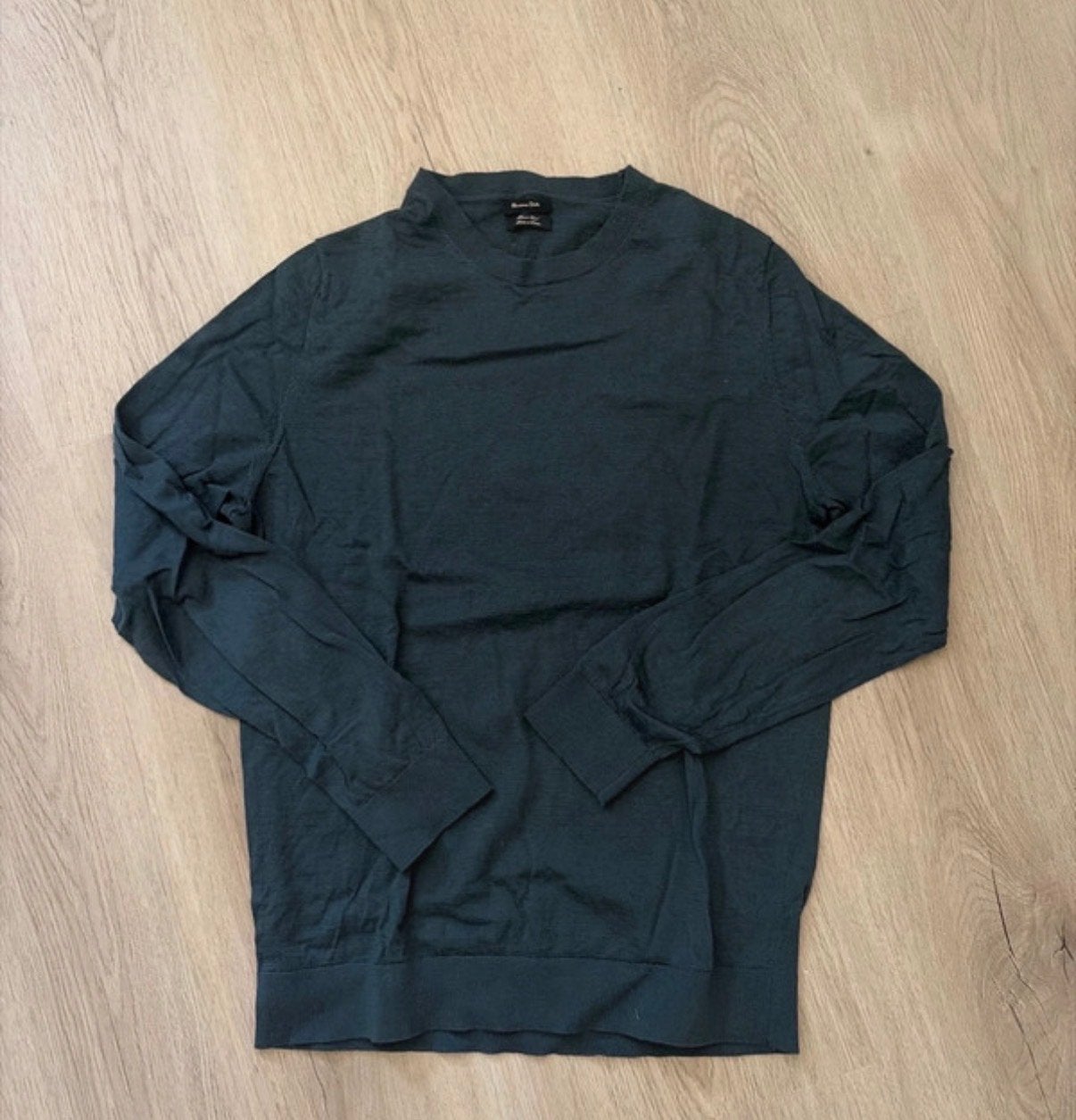 Massimo Dutti Merino Wol Trui - Maat L, Ophalen of Verzenden, Zo goed als nieuw, Maat 52/54 (L), Groen
