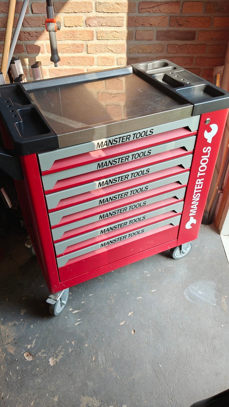 Manster Tools Gereedschapswagen met complete set, Doe-het-zelf en Verbouw, Ophalen of Verzenden, Zo goed als nieuw, Gereedschapsopslag
