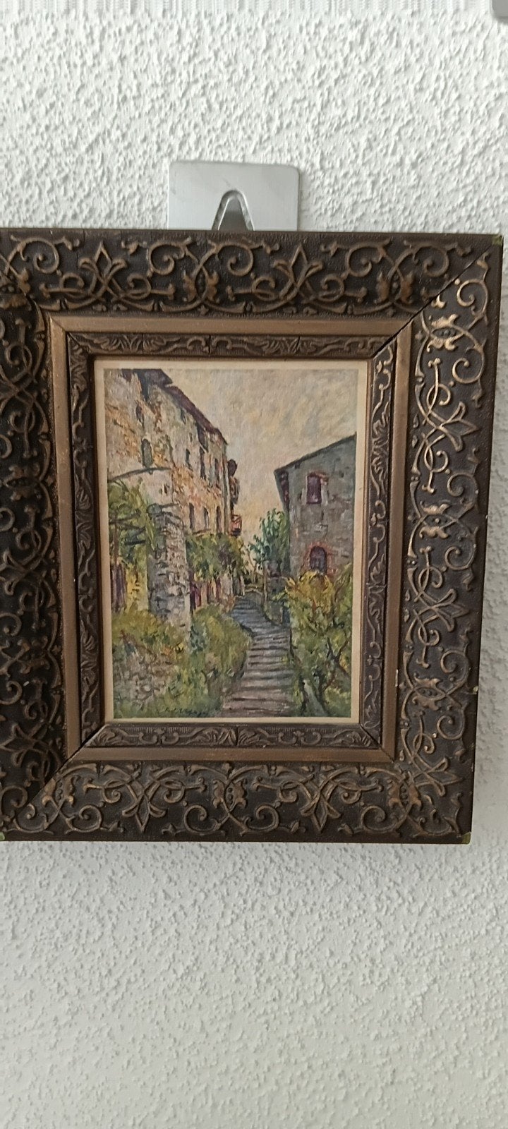 vintage Aquarel Zwitsersedorp Grandria, Ophalen of Verzenden