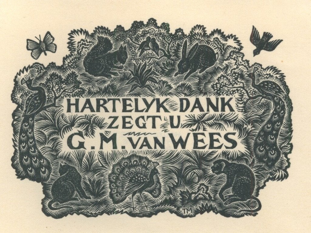 1745 Ex Libris Nederland : Thijs Mauve, 1941, Verzenden, Ex libris