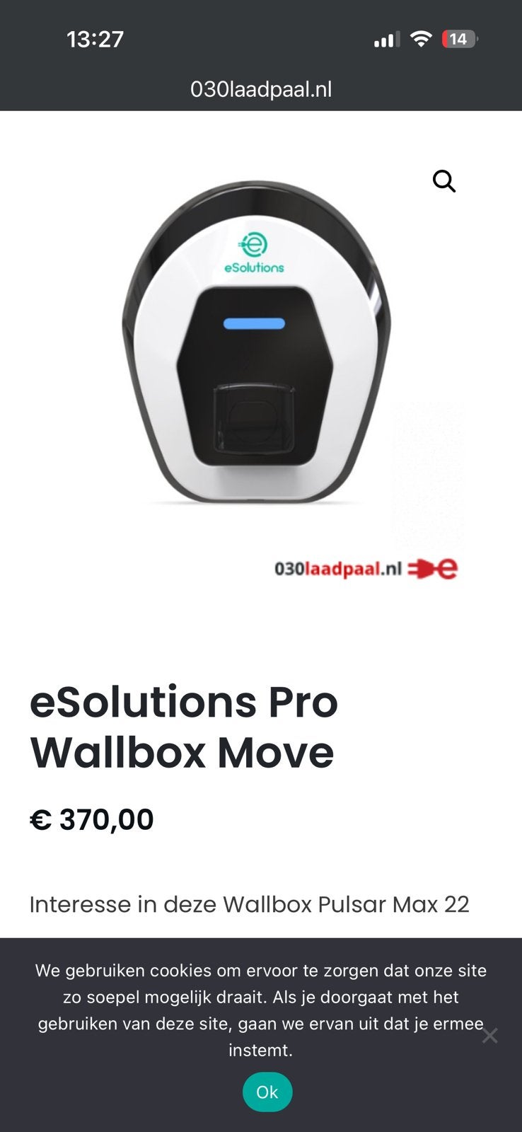 eSolutions Pro Wallbox Move, Ophalen, Nieuw, Laadpaal