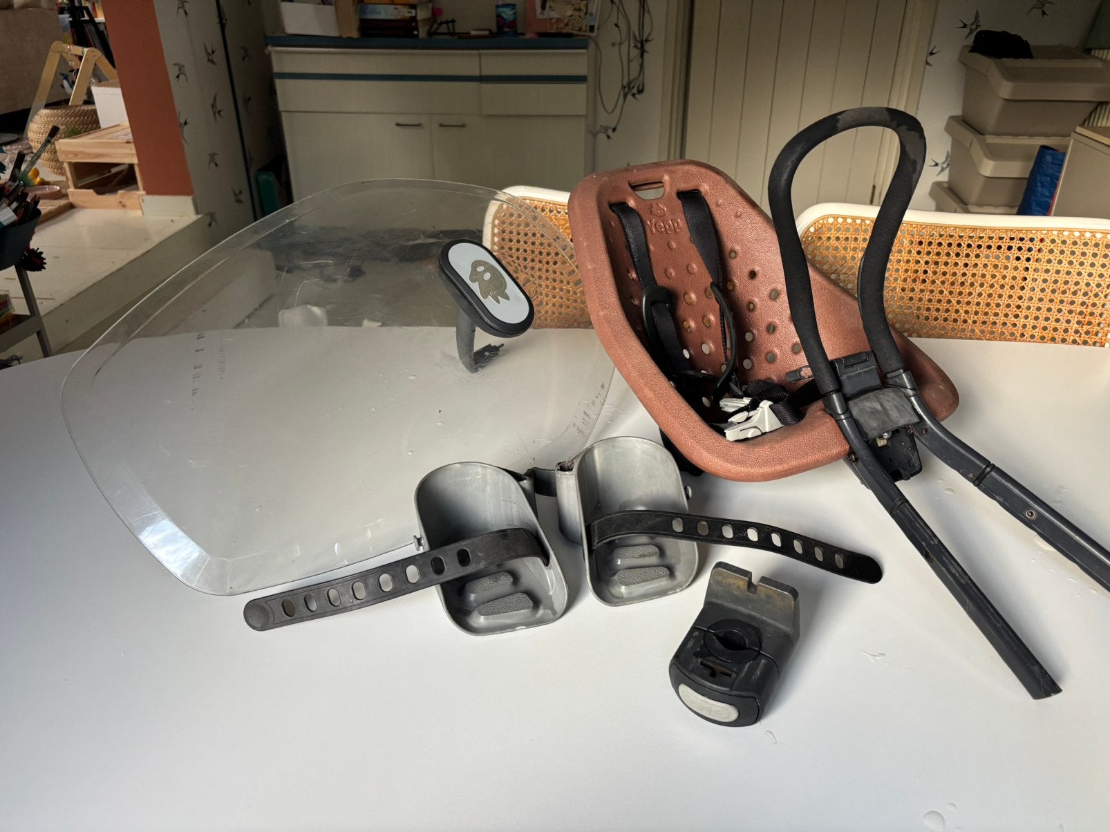 Yepp voorzitje met adapter en scherm, Ophalen, 0 t/m 18 kg, Voorzitje, Gebruikt