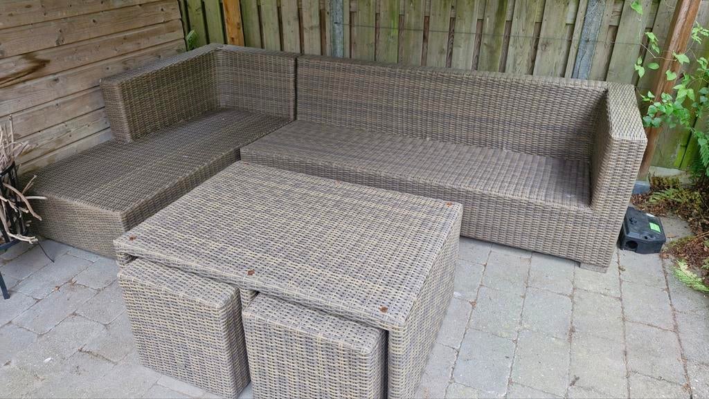 Life loungeset met tafel en 2 zitjes, zonder kussens, Tuin en Terras, Ophalen, 5 zitplaatsen, Zo goed als nieuw, Loungeset