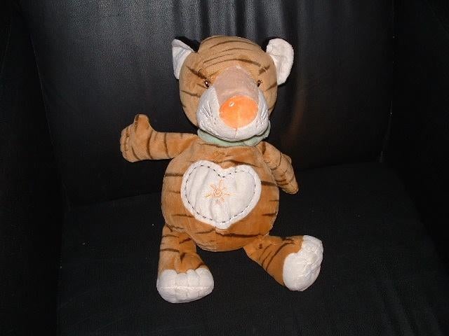 EDDY TOYS TIJGER VELOURS BEIGE MET VAGE ZWARTE STREP, Ophalen of Verzenden, Nieuw, Overige typen