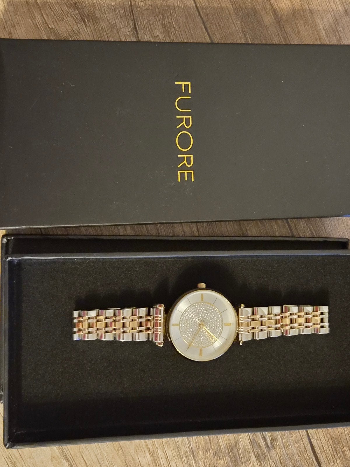 Furore Amalfi horloge, zo goed als nieuw, met strass, Overige merken, Staal, Staal, Polshorloge