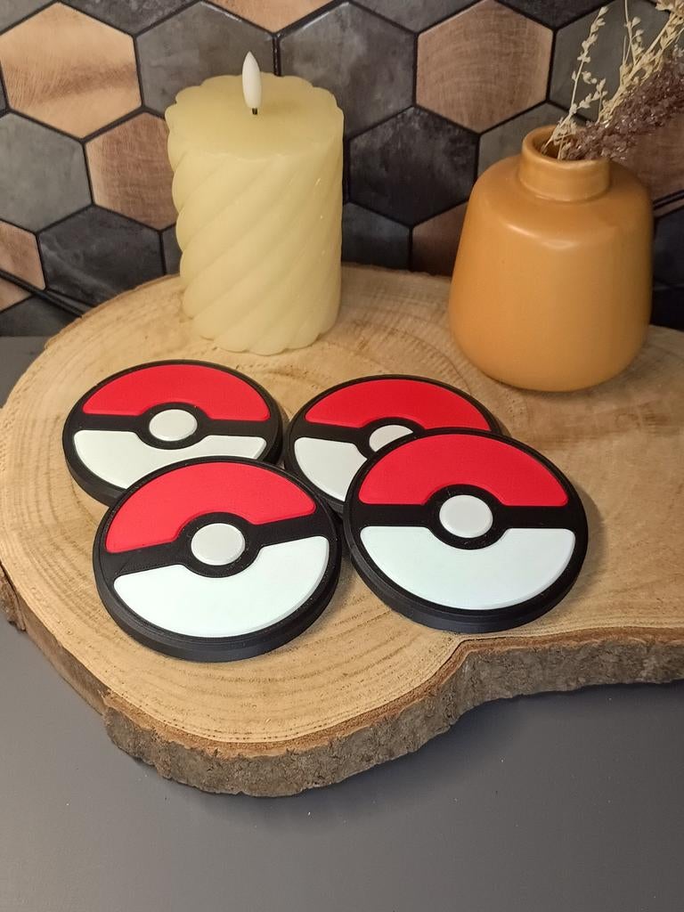 Pokemon onderzetters (set van 4) - 3D geprint, Ophalen of Verzenden