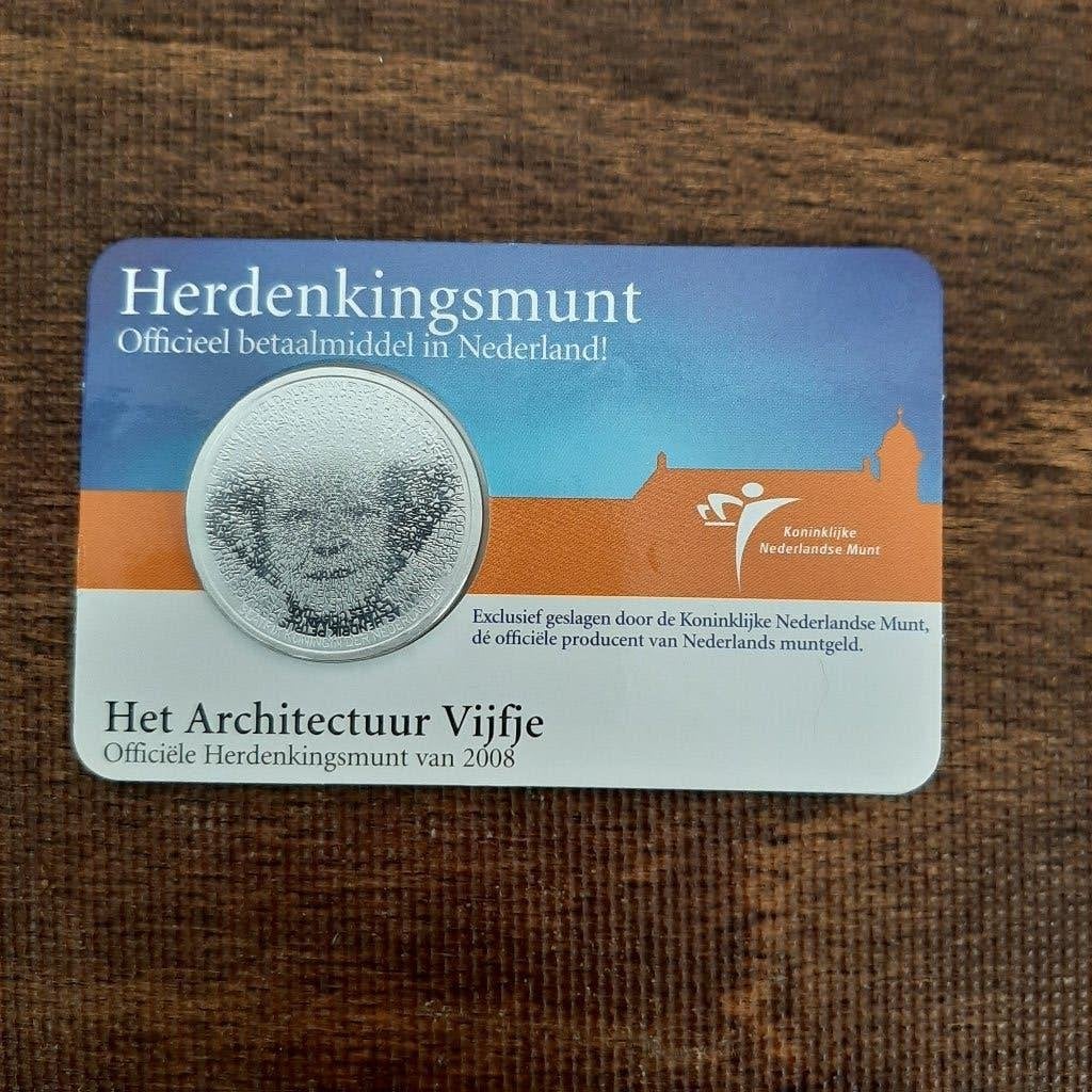 2008 Coincard Architectuur Vijfje (UNC)., Ophalen of Verzenden, Overige landen, 5 euro, Setje