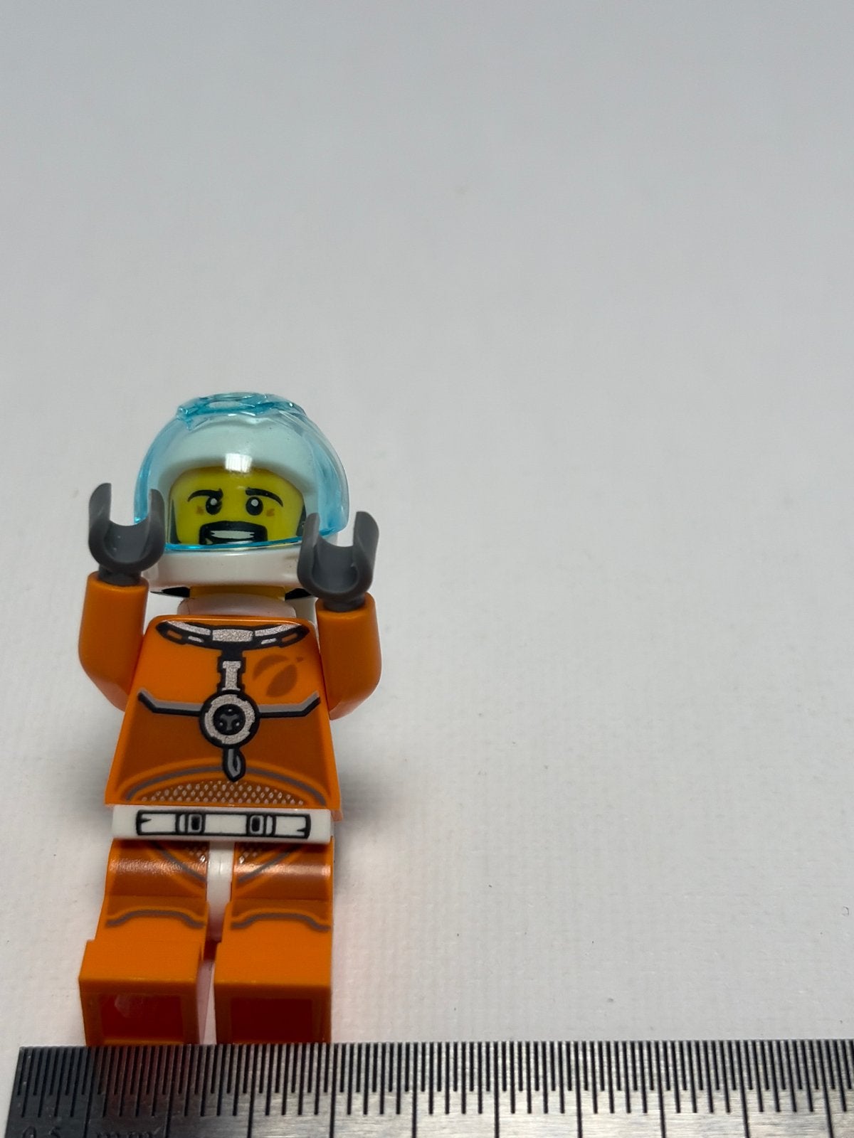 LEGO Minifiguur Ruimtevaarder Oranje met Helm, Verzenden, Zo goed als nieuw, Overige merken