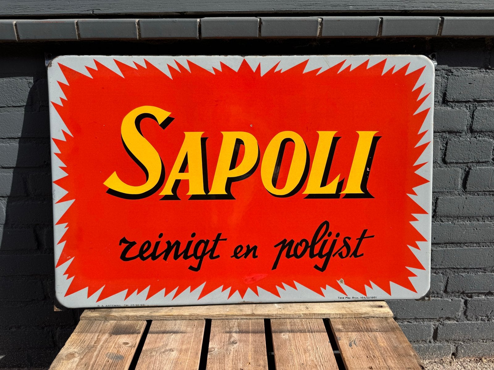 Sapoli Emaille Reclamebord - Reinigt en Polijst, Ophalen of Verzenden