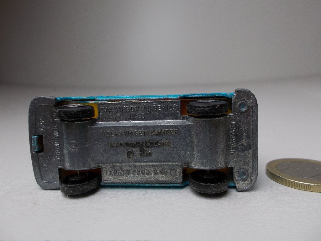 1970 Matchbox Series No. 23. VOLKSWAGEN CAMPER + ORANJE DAK!, Ophalen of Verzenden, Zo goed als nieuw, Bus of Vrachtwagen, Matchbox