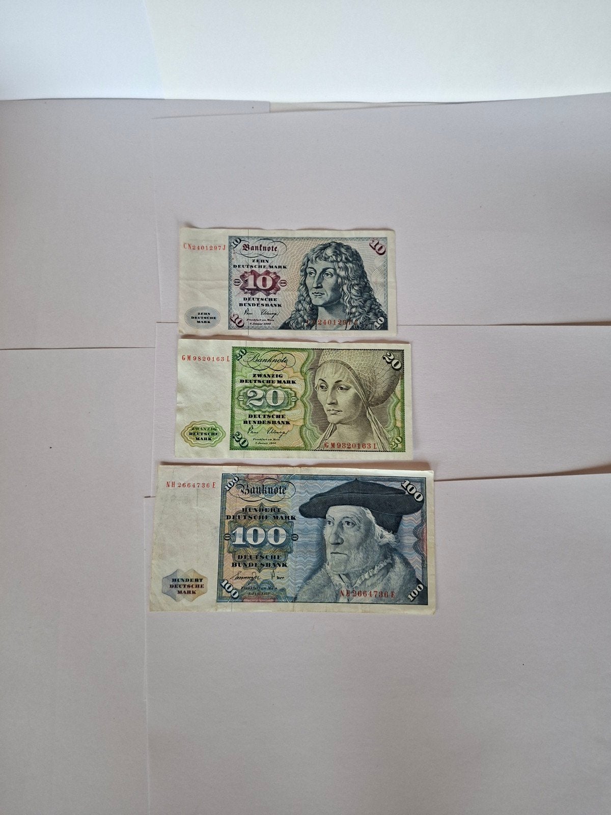 100, 20 en 10 Duitse Mark, Postzegels en Munten, Ophalen of Verzenden, Duitsland, Setje
