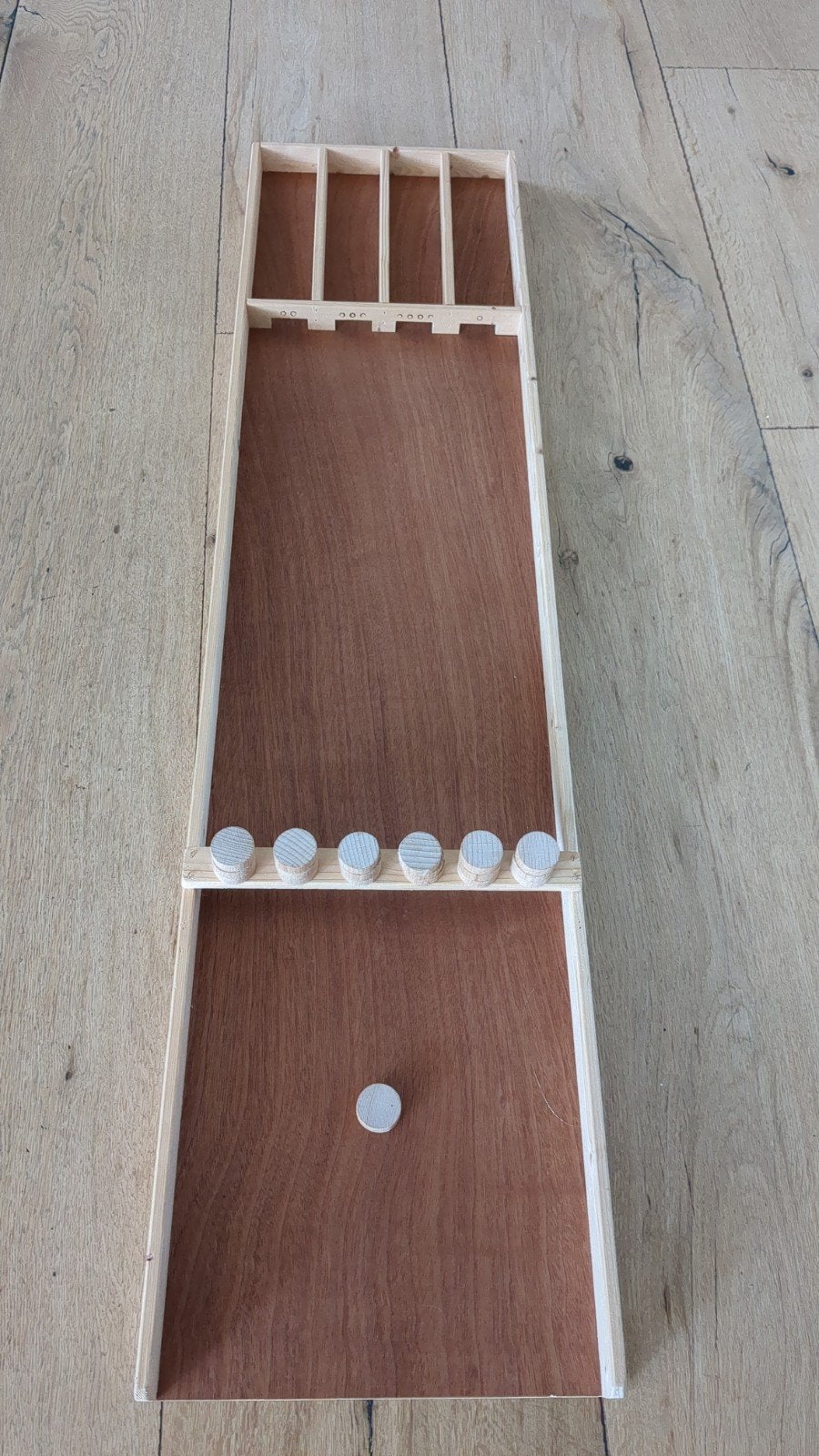 Houten kinder Sjoelbak met Schijven - Zo Goed als Nieuw, Ophalen, Zo goed als nieuw