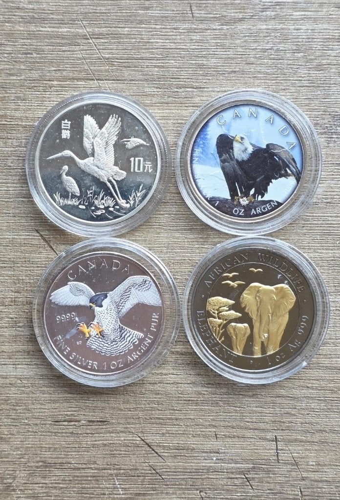 CANADA/ SOMAIA ETC.WWF/ WNF/WILDLIFE 4 X ONE OUNCE SILVER, Verzenden, Zilver