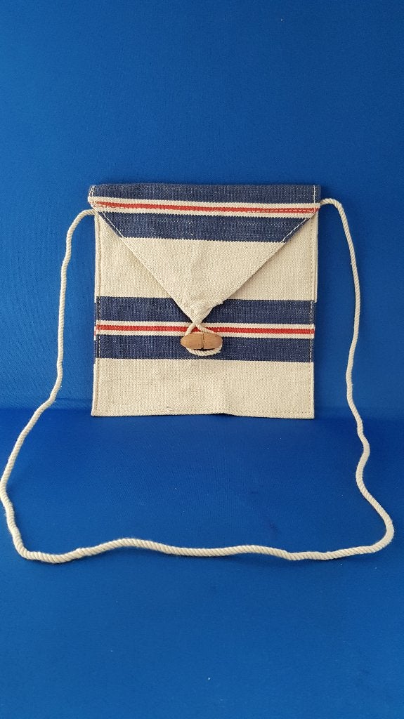 Handtasje van postzak, PTT Post zak, 18x19 cm. (1) 7A8, Tweedehands verkoop, Tweedehands verkoop, Gebruikt, Ophalen of Verzenden