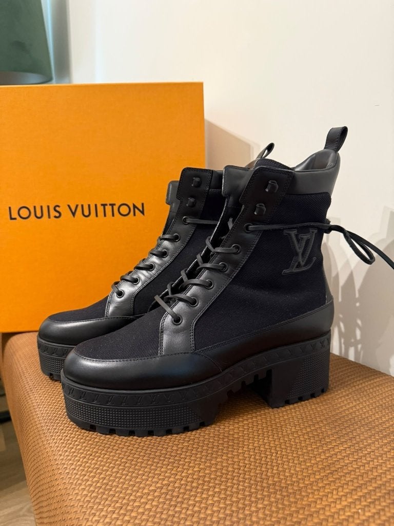 Louis Vuitton Laureate Platform Desert Boot - zwart, maat 40