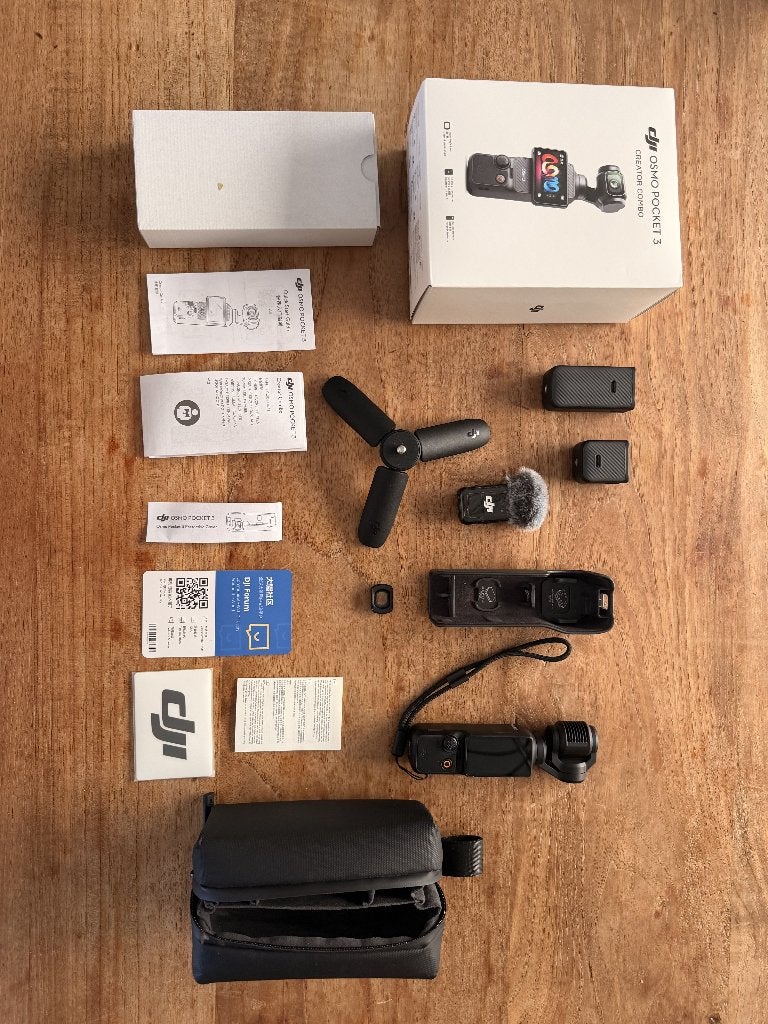 DJI Osmo Pocket 3 Creator Combo + 256GB MicroSD, Minder dan 8x, Zo goed als nieuw, Full HD, Geheugenkaart