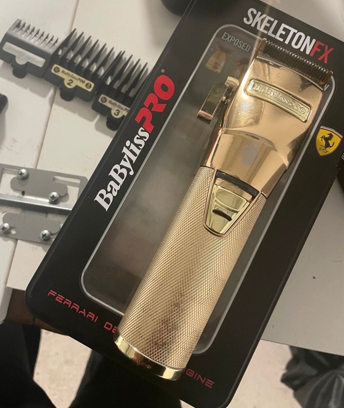 BaBylissPRO GoldFX Tondeuse Compleet Oplaadstation + Kammen, Ophalen of Verzenden, Zo goed als nieuw, Haarverzorging