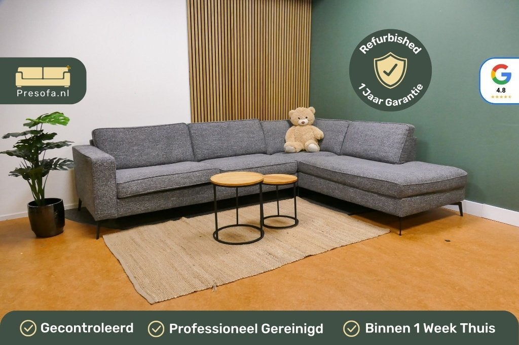 Hoekbank Donker Grijs Laguna [Refurbished], Huis en Inrichting, Banken | Bankstellen, Zo goed als nieuw, Hoekbank, Vierpersoons of meer