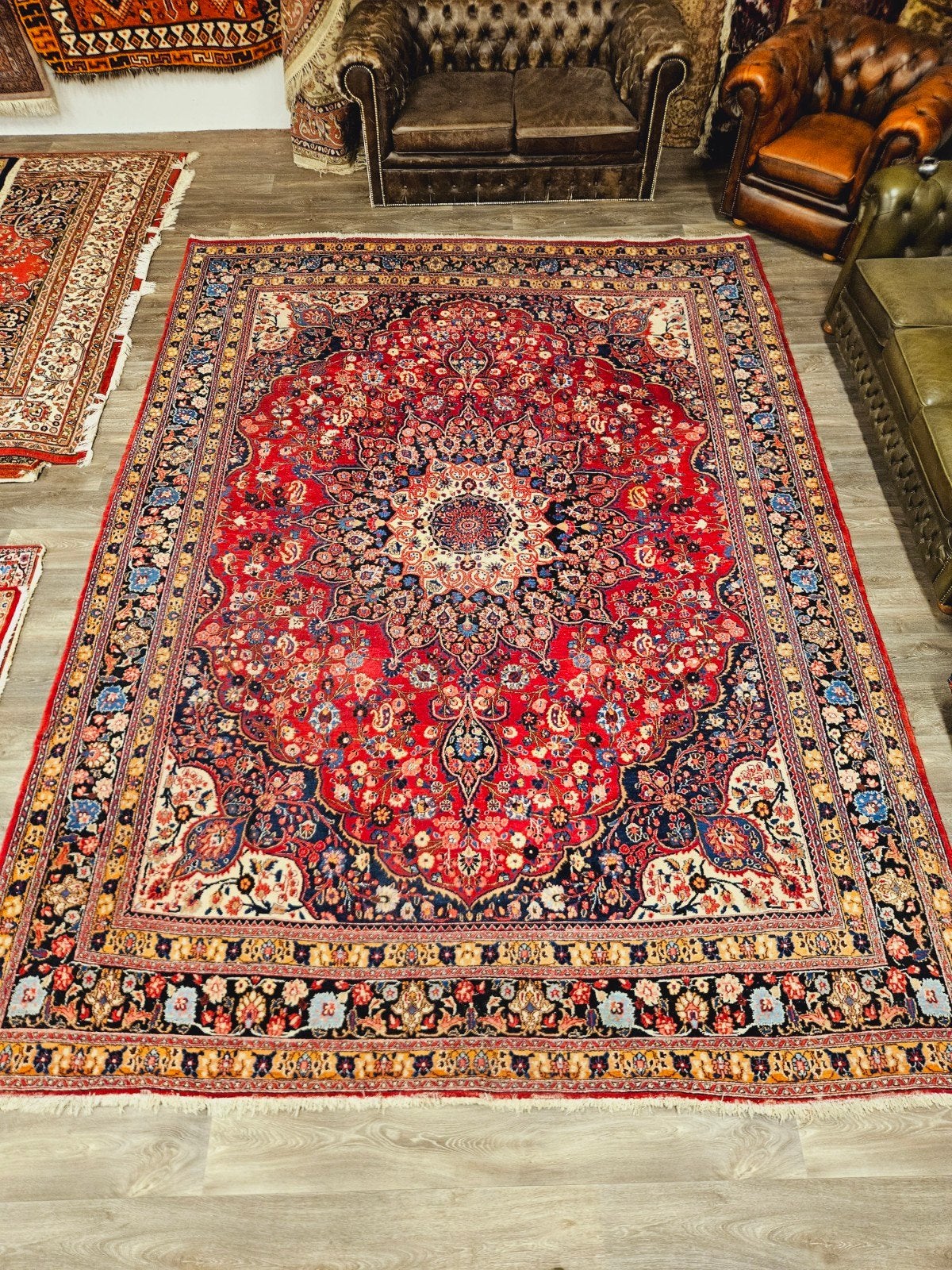 Perzisch Handgeknoopt Meshed Tapijt. Prachtige kleuren!, Perzisch, 200 cm of meer, Ophalen of Verzenden, Zo goed als nieuw