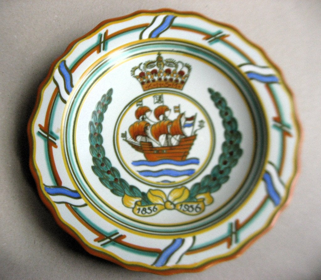 Plateel herdenkingsbord 100 jaar KNSM 1956, Antiek en Kunst, Ophalen of Verzenden