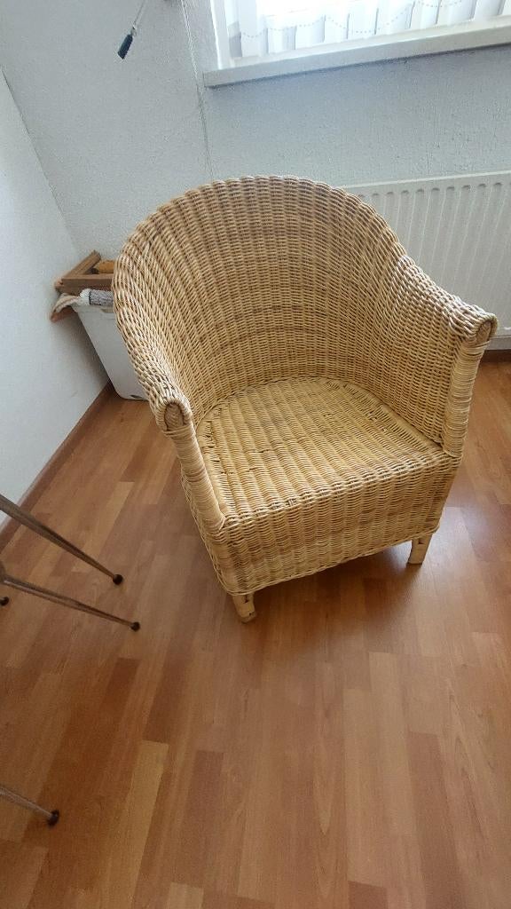 Mooie rieten stoel, Huis en Inrichting, Stoelen, Ophalen, Riet, Gebruikt, Bruin