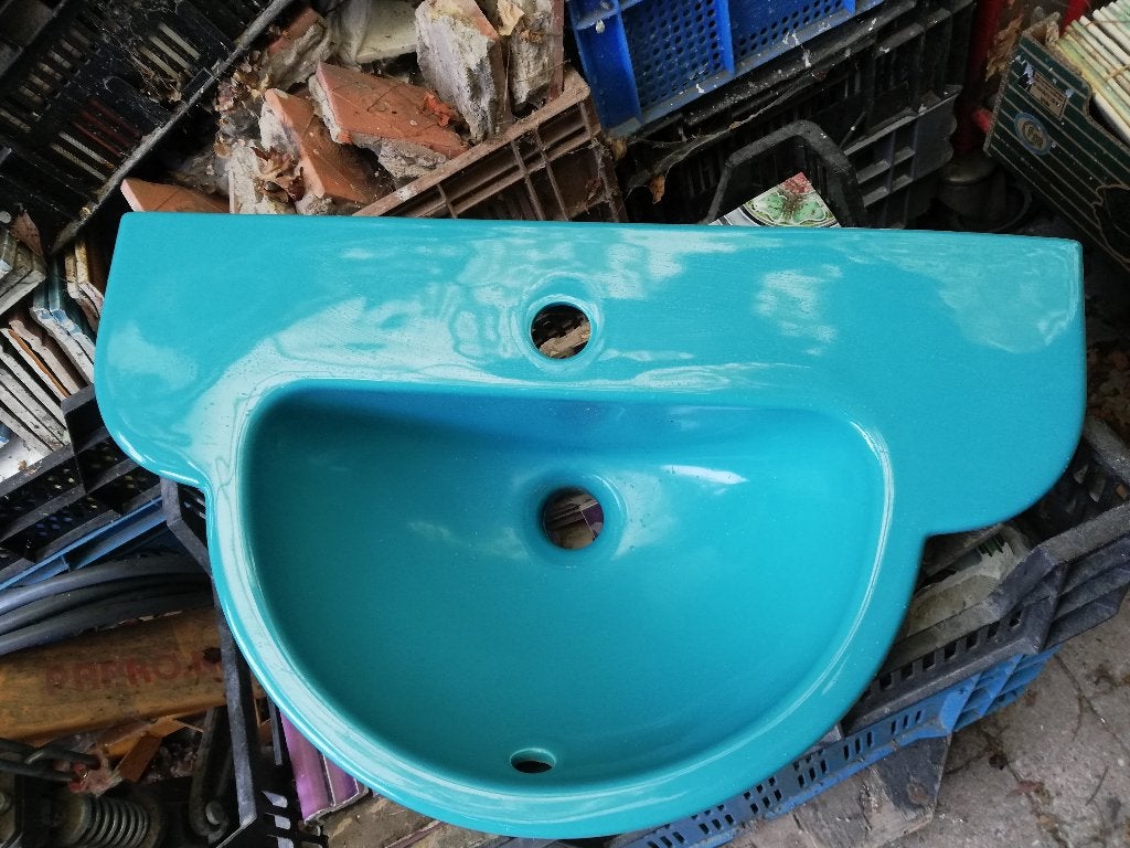 58,5x34,5 Groot fonteintje kleine wastafel turquoise kleur, Ophalen