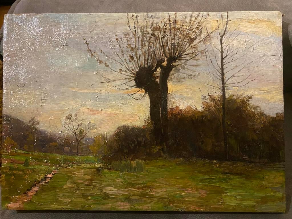 landschap met knotwilg, Antiek en Kunst, Ophalen of Verzenden