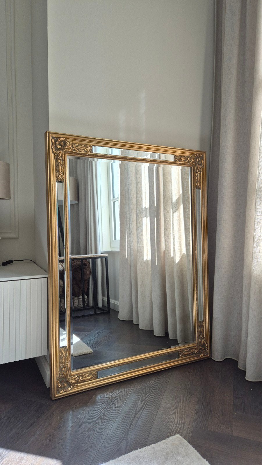 Grote Gouden Vintage Barok Spiegel | 122x93cm Goud Deknudt, 100 tot 150 cm, Ophalen of Verzenden, Zo goed als nieuw, 75 tot 100 cm