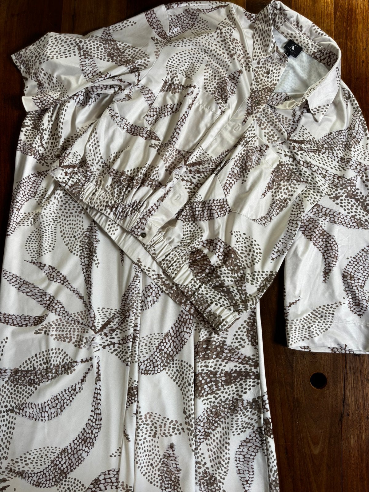 Prachtige set van K design maat L wit bruin creme, Kleding | Dames, Bruin, Maat 42/44 (L), Ophalen of Verzenden, Zo goed als nieuw