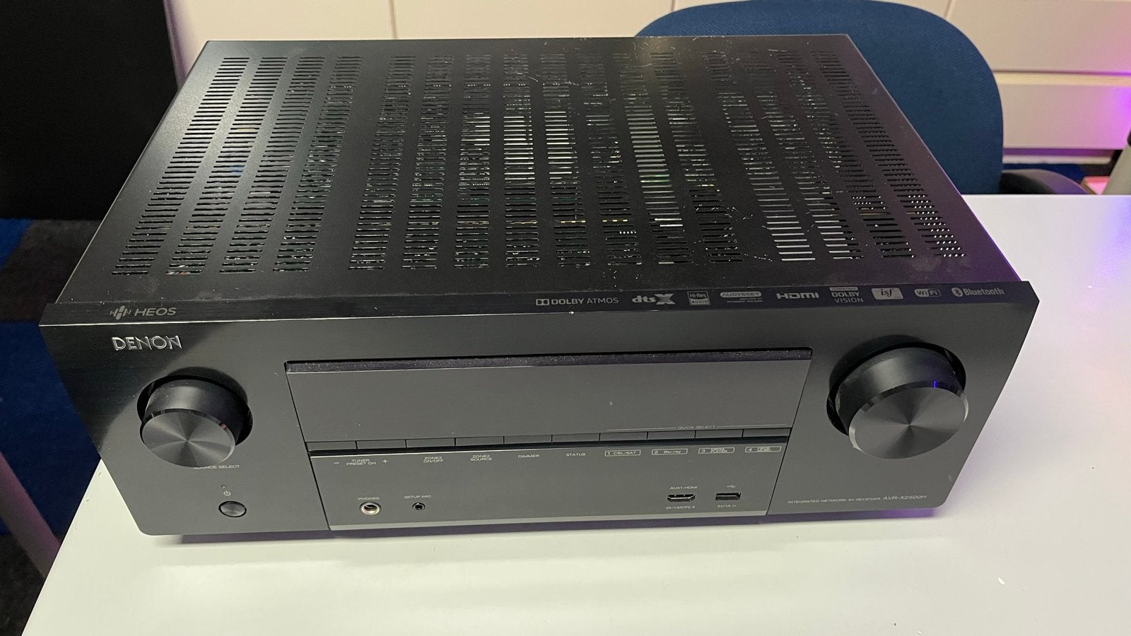 Denon AVR-X2500H 7.2-kanaals AV-receiver met HEOS, Audio, Tv en Foto, Denon, Ophalen of Verzenden, Zo goed als nieuw, 120 watt of meer