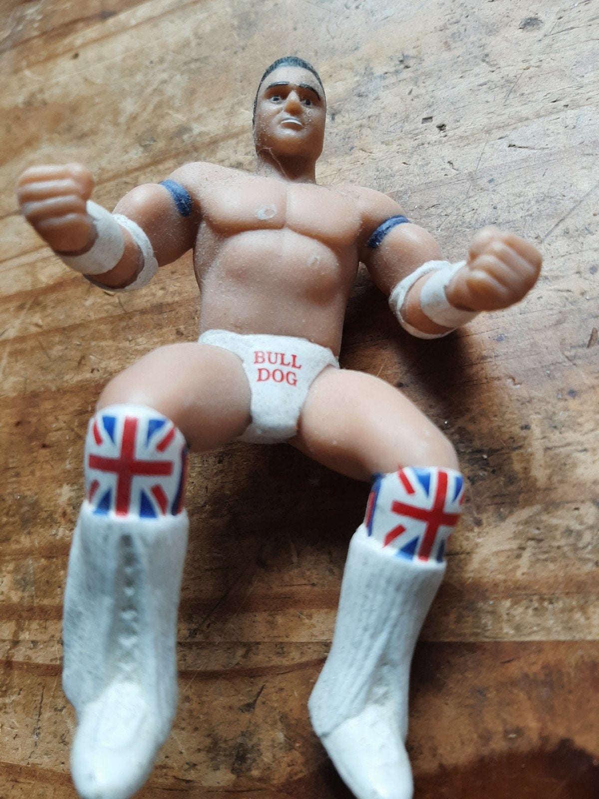 Vintage WWE Bulldog Poppetje - Actiefiguur, Ophalen of Verzenden