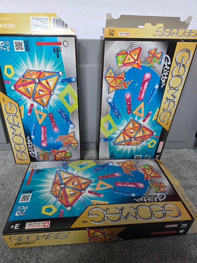 3 Dozen Geomag Glitter 70 Stuks Magnetisch Bouwspeelgoed, Ophalen of Verzenden, Nieuw, Overige merken