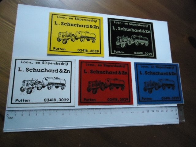 sticker oud PUTTEN Schuchard landbouw tuinbouw agri boer 5x, Verzenden, Zo goed als nieuw, Bedrijf of Vereniging
