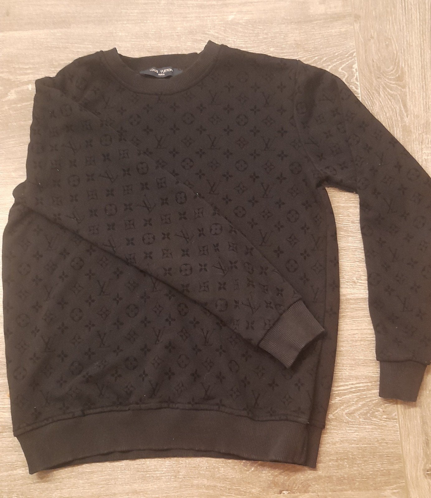 Louis Vuitton Monogram Crewneck Zwarte trui Maat S, Zwart, Ophalen of Verzenden, Zo goed als nieuw, Louis Vuitton