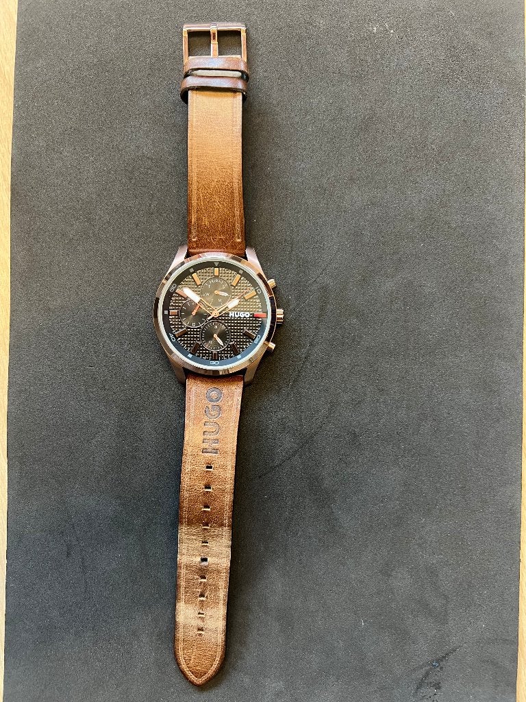 Horloge Hugo 1530162, Ophalen of Verzenden, Leer, Overige merken