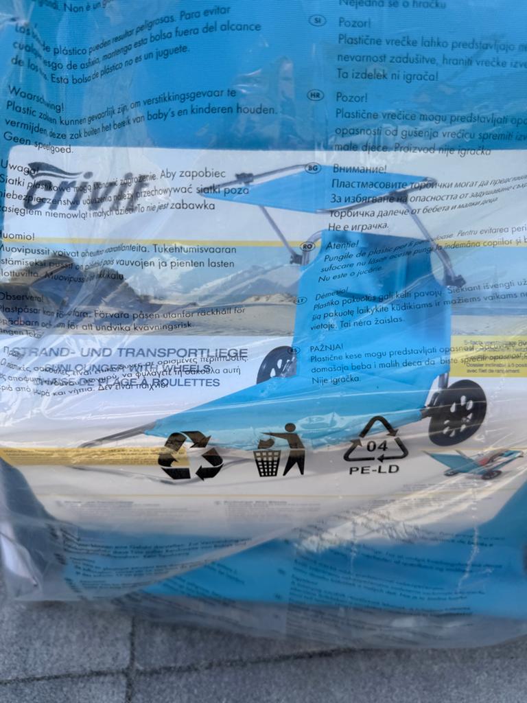 Nieuw Crivit Strandbed - Inklapbaar en Verrijdbaar, Tuin en Terras, Ligbedden, Ophalen of Verzenden, Nieuw, Overige materialen