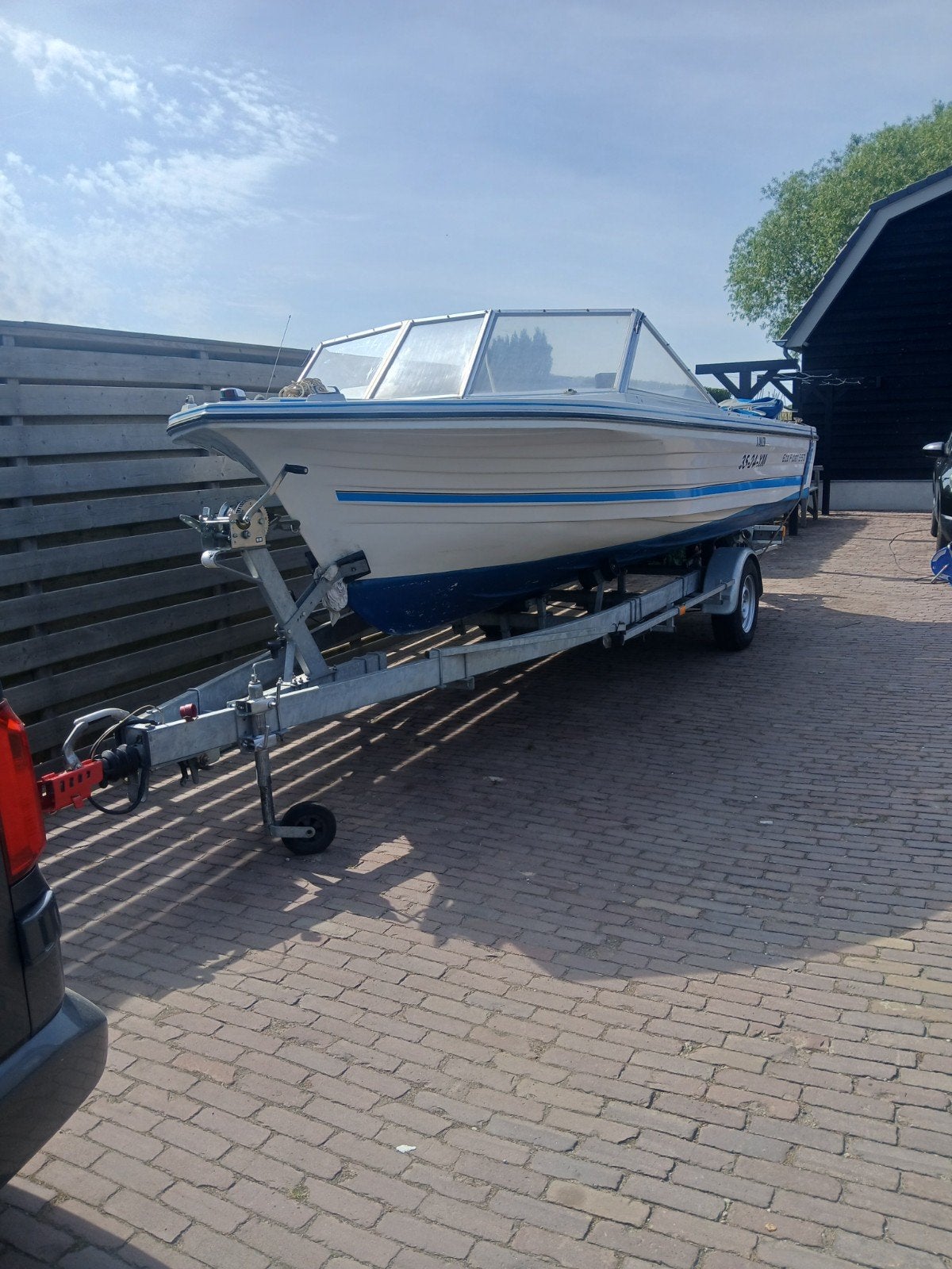 Speedboot 100pk, Watersport en Boten, Speedboten, Gebruikt, Benzine, 70 tot 120 pk, Buitenboordmotor, Polyester, Met afstandsbediening