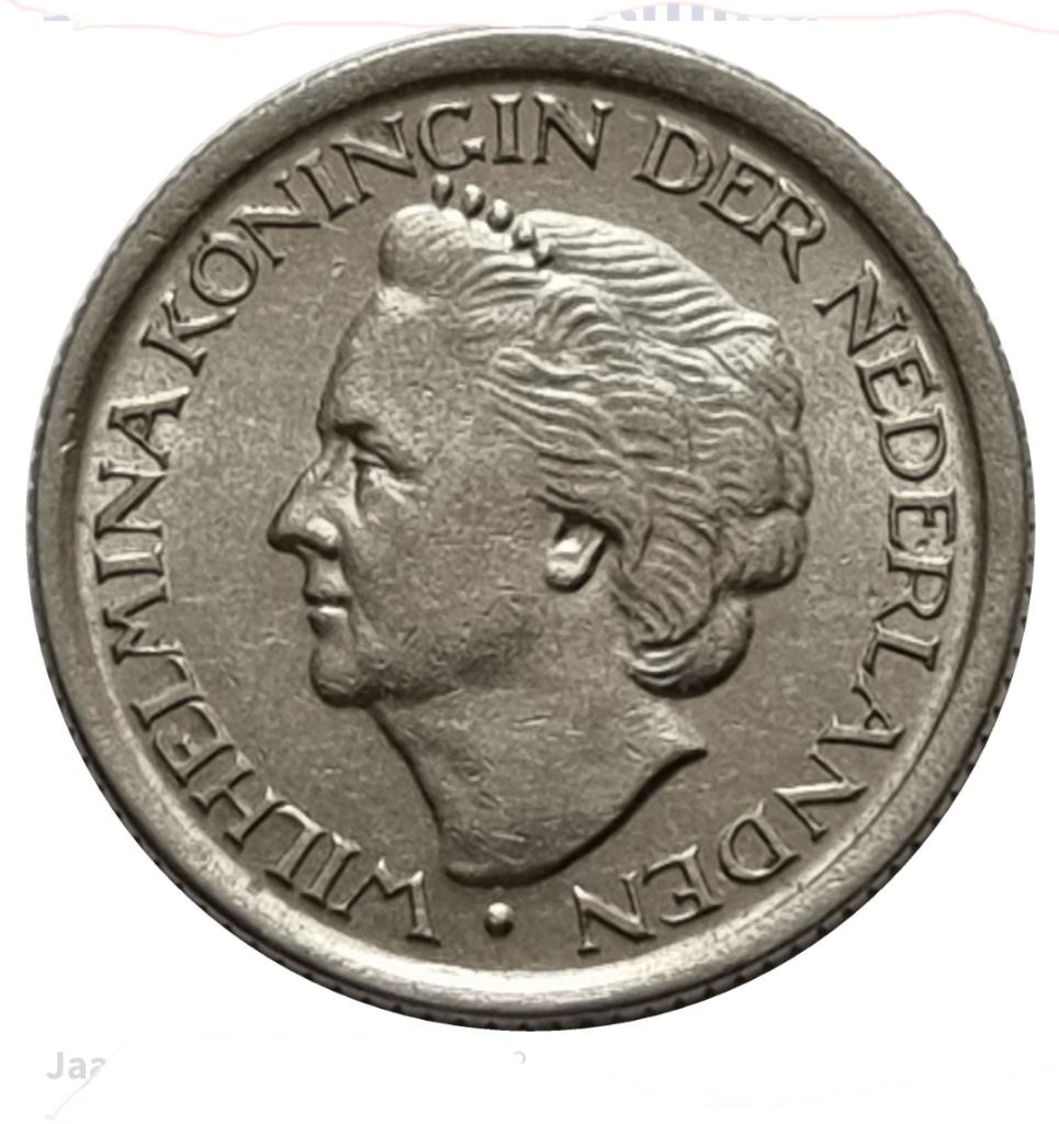 Munten, Postzegels en Munten, Munten | Nederland, Ophalen of Verzenden, Koningin Wilhelmina, 25 cent, Losse munt